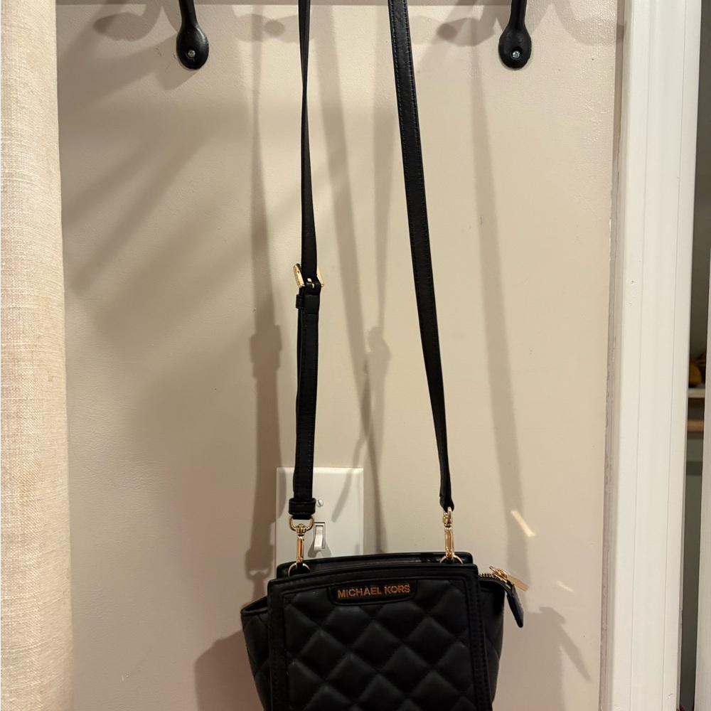 Michael Kors Quilted Black Leather Crossbody Bag